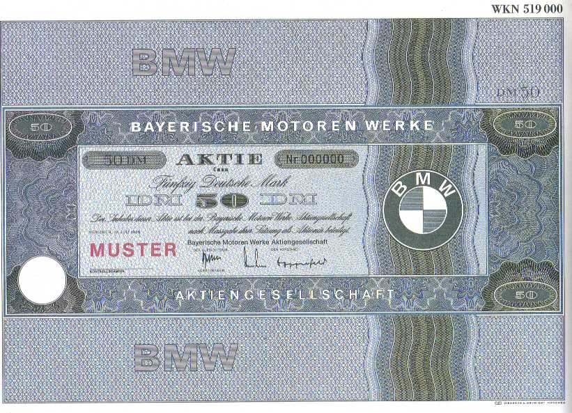 MA auction item 2357860 - Bayerische Motoren Werke Aktien ...