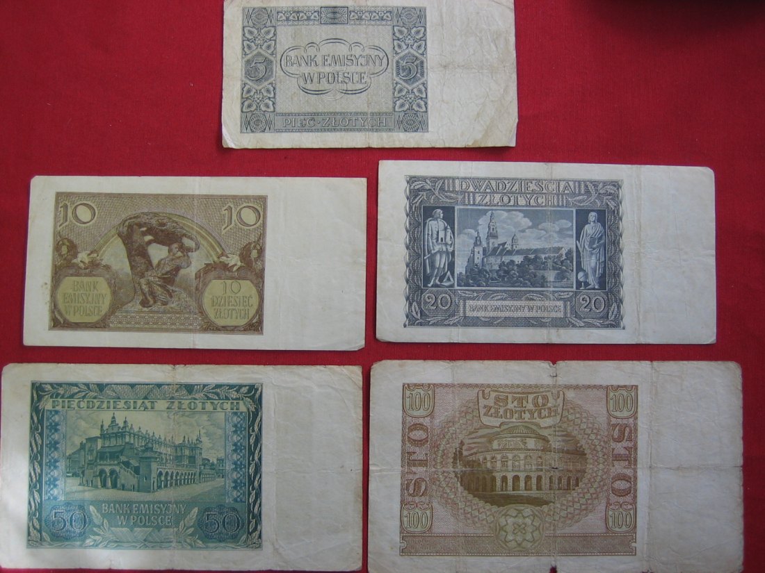  Banknotensatz Generalgovernement 1940/41 Polen   