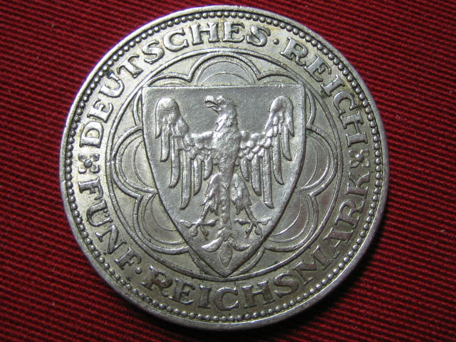  WR 5 Reichsmark Bremerhaven 1927 A. Original.   