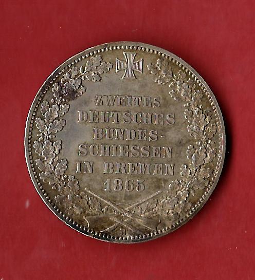 1 Thaler Gold Bremen 1865 aus PP vz-st RR Golden Gate Münzenankauf Koblenz Frank Maurer AB171   