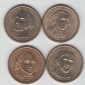4x 1 Dollar USA 2007 (Präsidenten)  Prägung P(k44)