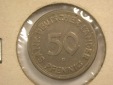 12052  Bank Deutscher Länder  50 Pfennig  1949 D  in besser