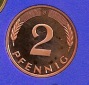 2 Pfennig Kursmünze 1995 A oder G, Polierte Platte