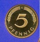 5 Pfennig Kursmünze 1995 A oder G, Polierte Platte