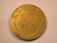 13205 Frankreich  20 Centimes 1976 in ss, l.gewellt