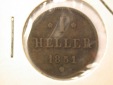 13208  Hessen Darmstadt Heller 1851 in  ss  Orginalbilder