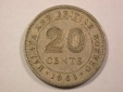 13413 Malaya und Britsch Borneo 20 Cents 1961 in ss-vz  Orgina...