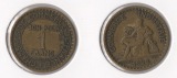 Frankreich 1 Franc 1922 (Merkur) ss-ss+ (2)