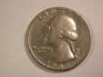14004 USA  25 Cent (Quater) 1965 in sehr schön (VF) Orginalbi...