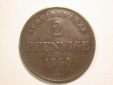 15101 Sachsen Meiningen  2 Pfennig 1860 in ss/ss-vz Orginalbilder
