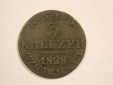 15105 Sachsen-Coburg-Gotha  3 Kreuzer 1828 in ss+/ss-vz R  Org...