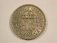 15001 Großbritannien 6 Pence 1946 in vz  Orginalbilder