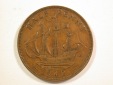 15002 Grossbritannien  1/2 Penny 1942 in ss+  Orginalbilder