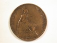 15002 Grossbritannien  1 Penny 1901 in schön+, geputzt Orgina...