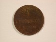 15008 Bayern 1 Pfennig 1860 in f.ss, gereinigt  Orginalbilder