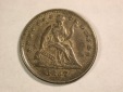 A103 USA  half Dime 5 Cent 1857 in vz+ Orginalbilder