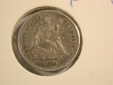 A103 USA  half Dime 5 Cent 1861 in ss+ (VF+) Orginalbilder