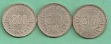 Finlandia - drei Münzen 200 Markkaa Jahre 1956-1958 silber