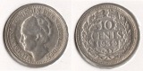 Niederlande 10 Cents 1939 SILBER Wilhelmina (1890-1948) vorzü...