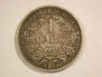 B07 KR 1 Mark 1905 A in ss-vz hübsche Patina  Silber   Origin...
