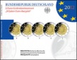 5 x 2 Euro Gedenkmünzen BRD, 10 Jahre Euro - Bargeld 2012, of...
