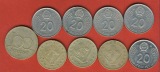 Ungarn 8x 20 Forint 1x 100 Forint 1995,20 Forint 1982,1983,198...