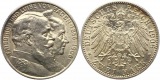 7551 Kaiserreich Baden 2 Mark 1906 Goldene Hochzeit vz +