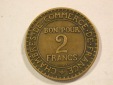 B43 Frankreich  2 Francs Handelskammer 1921 in ss  Originalbilder