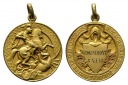 Medaille, vergoldet, tragbar; Ø 27,4 mm, 9,43 g