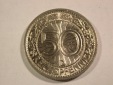 B15 Weimar  50 Pfennig Nickel  1936 D in f.ST !! Druckstelle  ...