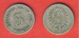 Kaiserreich 5 Pfennig 1876 F