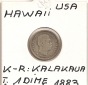 Hawaii 1 Dime  1883 KM # 3 SELTEN Silber