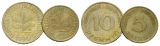 BRD, 10 Pfennig 1996, 5 Pfennig 1991
