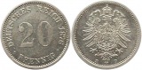 8306 Kaiserreich 20 Pfennig Silber 1876 D