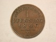 B19 Preussen  1 Pfennig  1846 D in f.ss Originalbilder