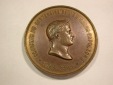 B48 Frankreich Bronze Medaille Napoleon I, 1869 einst vergolde...