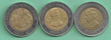 México - 3 Münzen 5 Pesos, verschieden