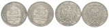 Kaiserreich, 25 Pfennig, 2 Kleinmünzen