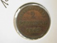 C10  Bayern  2 Pfennig 1863 in ss  Orginalbilder