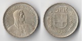 Schweiz  5 Franken  1950  FM-Frankfurt Feinsilber: 12,52g