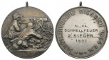 Schützenverein Biebrich; tragbare Medaille 1937; versilbert; ...