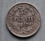 Finnland 25 Penniä 1917  KM 2.2 (mit Krone) Silber  Patina