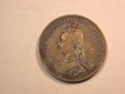 D05  Grossbritannien  Viktoria 3 Pence 1887 in vz/f.st  Orgina...