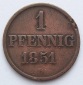 Hannover 1 Pfennig 1851 B