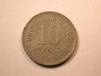 D07 KR  10 Pfennig 1916 D in ss+/ss-vz Ersatzmünze in Eisen O...