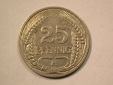 D10  KR  25 Pfennig  1912 A in ss+  Originalbilder