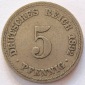 Deutsches Reich 5 Pfennig 1892 A