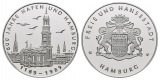 Linnartz Hamburg Stadt Silbermedaille 1989 800 Jahrfeier PP Ge...