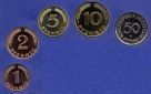 1992 F * 1 2 5 10 50 Pfennig 5 Münzen DM-Währung Polierte Pl...