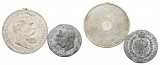 Preussen 2 Stück Medaillen; versilbert/Zinn, 1x gebrochene Ö...
